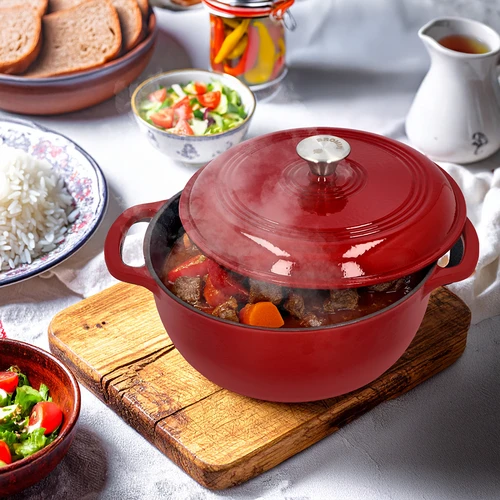 Εμαγιέ χυτοσίδηρη κατσαρόλα - μπορντό, 5,8L - 7