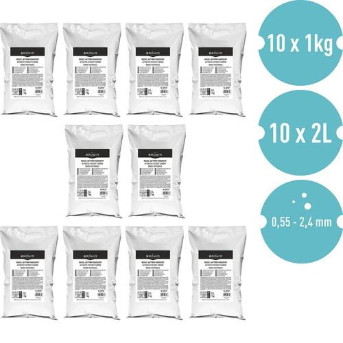 Ενεργός άνθρακας καρύδας 1 kg x 10 - σετ - 2