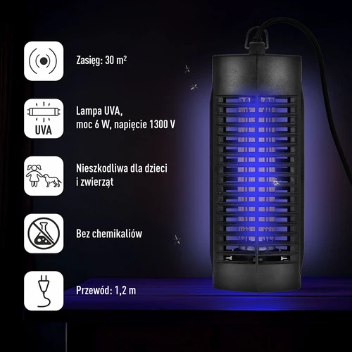 Εντομοκτόνος λάμπα Manhattan UVA 6 W, μαύρη - 7