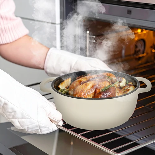 Επισμαλτωμένη χυτοσιδηρή κατσαρόλα - εκρού, 5,8 L - 8