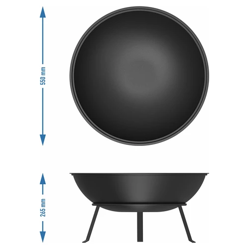 Εστία κήπου με σχάρα, Ø55 cm, στρογγυλή, σε μορφή λεκάνης - 8