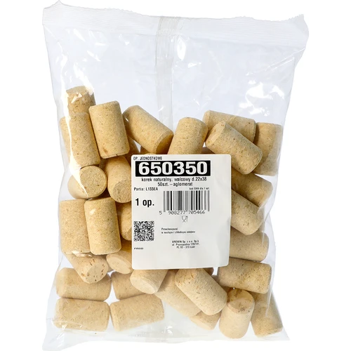 φελλός φυσικός, κυλινδρικός διαμ. 22x38 50 τμχ.-συσσωματωμένος - 2