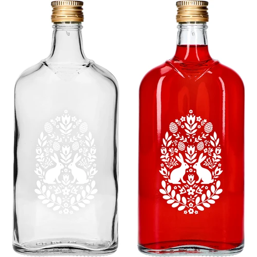Μπουκάλι τύπου φλασκί 500 ml με βιδωτό καπάκι, εκτύπωση «Πάσχα», 1 τμχ.