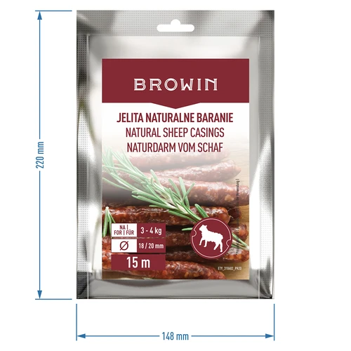 Φυσικά πρόβεια έντερα - διαμέτρημα 18/20 mm, 15 m - 5