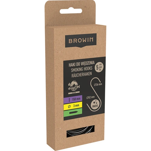 Γάντζοι καπνίσματος - S, ακονισμένοι 3 mm x 150 mm, 5 τεμ. - 3