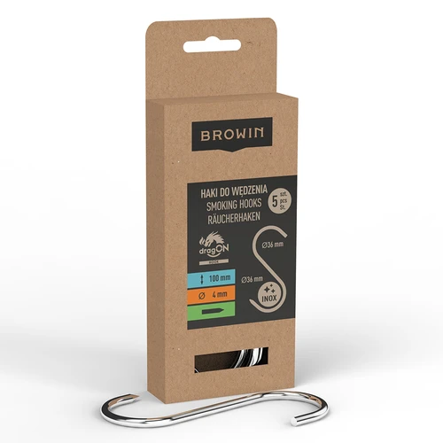 Γάντζοι καπνίσματος - τύπου S, ακονισμένοι, 4 mm x 100 mm, 5 τεμ. - 2