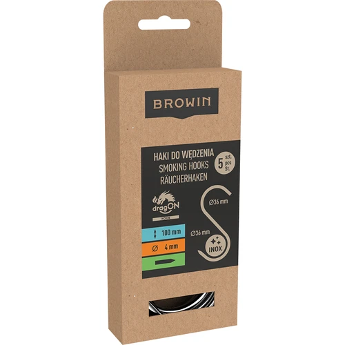 Γάντζοι καπνίσματος - τύπου S, ακονισμένοι, 4 mm x 100 mm, 5 τεμ. - 5