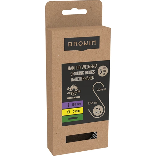 Γάντζοι καπνίσματος - τύπου S, κομμένοι υπό γωνία 45°, 3 mm x 150 mm, 5 τεμ. - 3