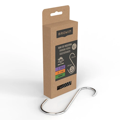 Γάντζοι καπνίσματος - τύπου S, λοξοκομμένες άκρες 45°, 4 mm x 150 mm, 5 τεμ. - 2