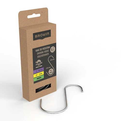 Γάντζοι καπνίσματος - τύπου S, με ακονισμένη αιχμή, 3 mm x 150 mm, 5 τεμ. - 2