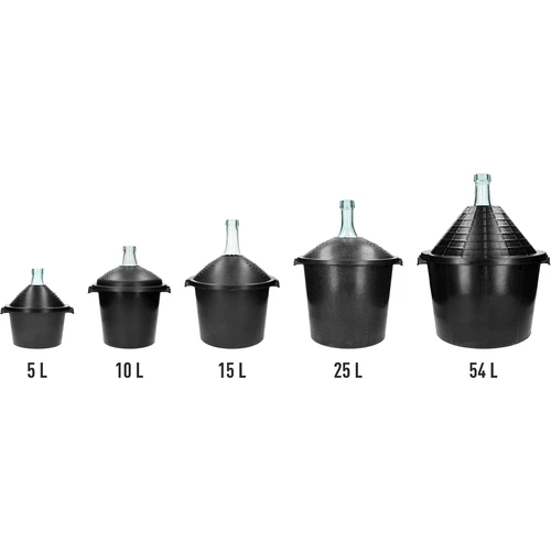 Γυάλινη νταμιτζάνα για κρασί 5 L - με καλάθι από πλαστικό - 6