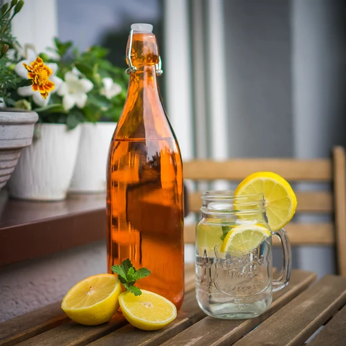 Γυάλινο μπουκάλι 1 L με αεροστεγές κλείσιμο - σε διάφορα χρώματα - 3