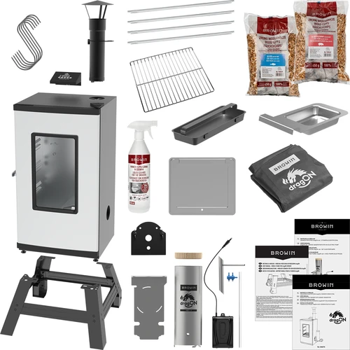 Ηλεκτρικό καπνιστήριο dragON με κινητή βάση και υγρό καθαρισμού - 2