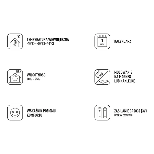 Ηλεκτρονικό θερμόμετρο εσωτερικού χώρου, λευκό - 8