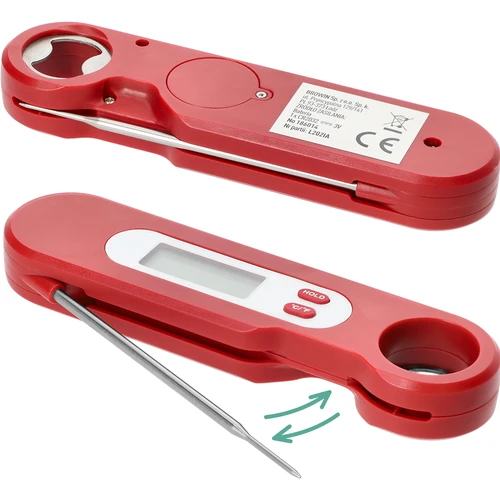 Ηλεκτρονικό θερμόμετρο μαγειρικής με αναδιπλούμενη ακίδα (-50/+3003), κόκκινο - 4