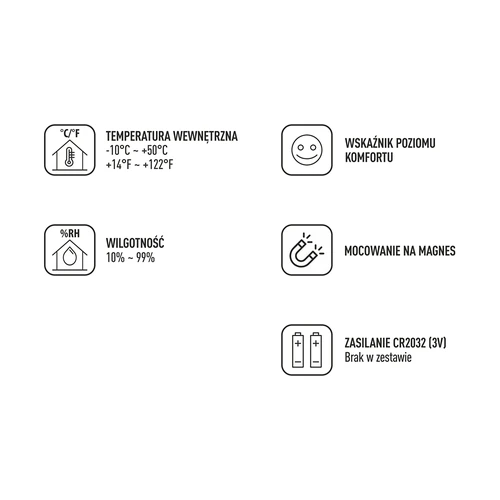 Ηλεκτρονικό θερμόμετρο με δείκτη άνεσης, λευκό - 9