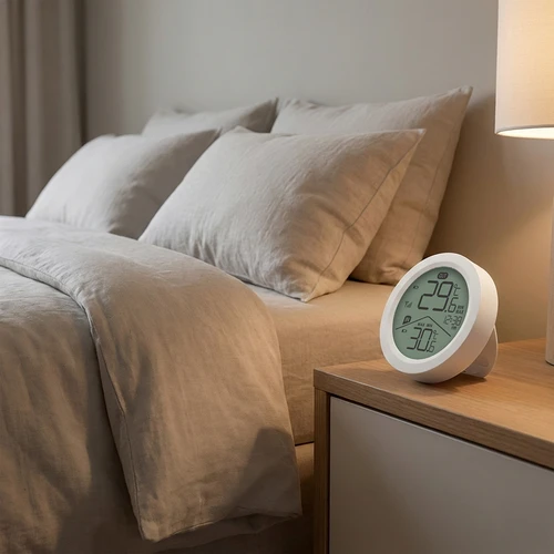 Ηλεκτρονικό θερμόμετρο Soens - με εξωτερικό αισθητήρα, στρογγυλό λευκό - 6