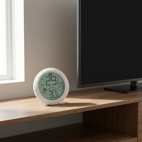 Ηλεκτρονικό θερμόμετρο Soens - με εξωτερικό αισθητήρα, στρογγυλό λευκό - 7