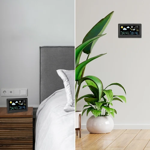 Ηλεκτρονικός μετεωρολογικός σταθμός – ασύρματος, με αισθητήρα, μαύρου χρώματος - 11