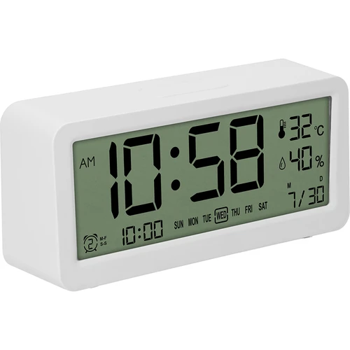 Ηλεκτρονικός μετεωρολογικός σταθμός Soens - λευκός, με ρολόι και ημερολόγιο