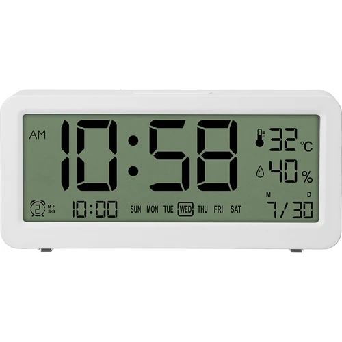Ηλεκτρονικός μετεωρολογικός σταθμός Soens - λευκός, με ρολόι και ημερολόγιο - 2