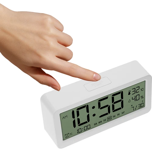 Ηλεκτρονικός μετεωρολογικός σταθμός Soens - λευκός, με ρολόι και ημερολόγιο - 3