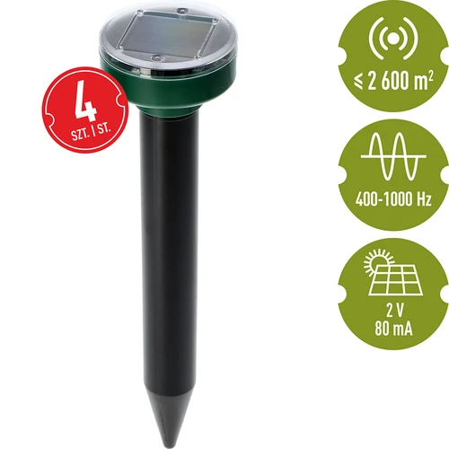 Ηλιακός απωθητήρας τυφλοπόντικων – αποτελεσματική, ασφαλής και ανθρωπιστική προστασία για τον κήπο, σετ 4 τεμ. - 8