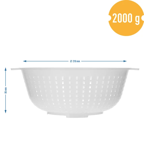 Καλούπι τυροκομίας για τυρί τύπου Koryciński Ø  21/11 x 8,5 cm για 2 kg - 7