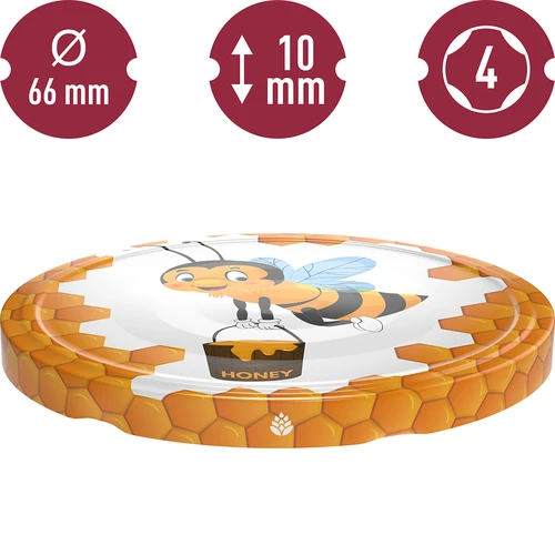 Καπάκι βιδωτό fi66 μέλι "Gucio" - 10 τεμ. - 3