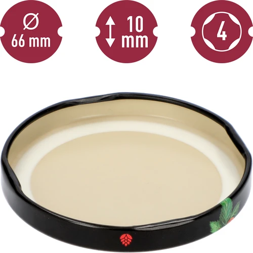 Καπάκι fi 66/4 φρούτα σε μαύρο φόντο - 10 τεμ. - 4