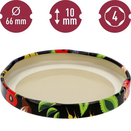 Καπάκι fi 66/4 μαύρο Folk - 10 τεμ. - 4