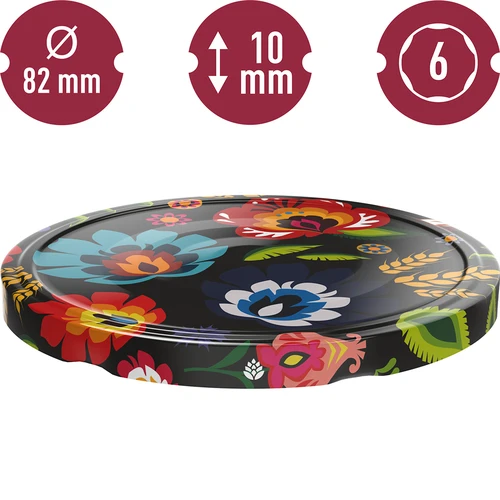 Καπάκι fi 82/6 Folk μαύρο - 10 τεμ. - 3