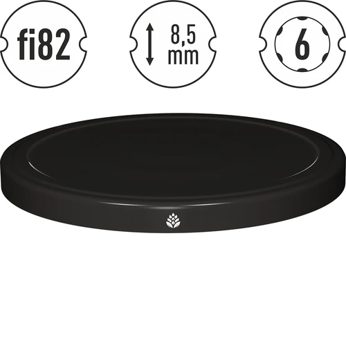 Καπάκι fi 82/6 μαύρο  - 10 τεμ. - 4