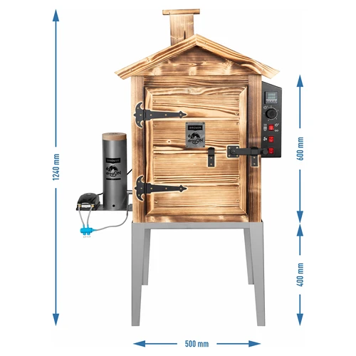 Καπνιστήριο 115 L dragON Wood 60E – ξύλινο, καύσης ξύλου, με ηλεκτρική μονάδα θέρμανσης και ελεγκτή - 8