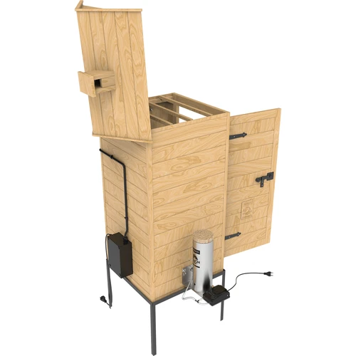 Καπνιστήριο 200 L dragON Larch E21 - από ξύλο λάριξ, με ηλεκτρική μονάδα θέρμανσης και ελεγκτή - 6