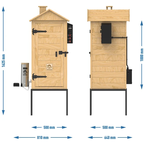 Καπνιστήριο 200 L dragON Larch E21 - από ξύλο λάριξ, με ηλεκτρική μονάδα θέρμανσης και ελεγκτή - 14