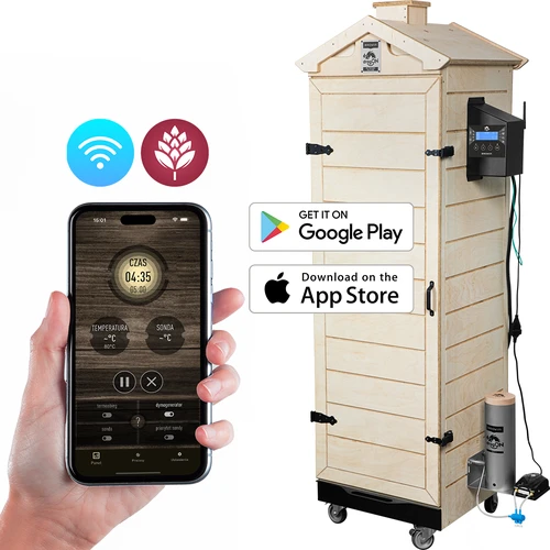 Καπνιστήριο dragON PLYWOOD NATURE – χωρίς πλαίσιο, αρθρωτό, με ελεγκτή Wi-Fi, 320L