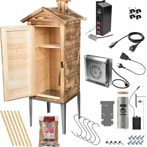 Καπνιστήριο κήπου 200 L dragON Wood 100E - με καύση ξύλου, ηλεκτρική μονάδα θέρμανσης και ελεγκτή - 2