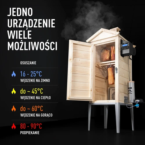 Καπνιστήριο με Wi‑Fi, 200 L – dragON WOOD 100IQ με ηλεκτρική μονάδα θέρμανσης και ελεγκτή - 5