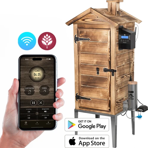 Καπνιστήριο με Wi‑Fi, 200 L – dragON WOOD 100IQ με ηλεκτρική μονάδα θέρμανσης και ελεγκτή, με καύση ξύλου