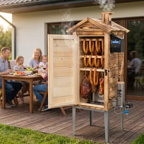 Καπνιστήριο με Wi‑Fi, 200 L – dragON WOOD 100IQ με ηλεκτρική μονάδα θέρμανσης και ελεγκτή, με καύση ξύλου - 12