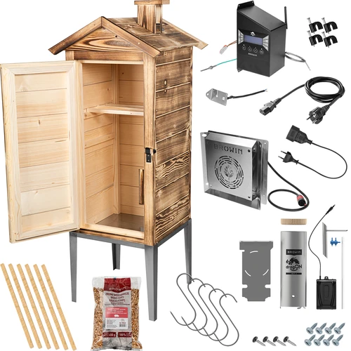 Καπνιστήριο με Wi‑Fi, 200 L – dragON WOOD 100IQ με ηλεκτρική μονάδα θέρμανσης και ελεγκτή, με καύση ξύλου - 3