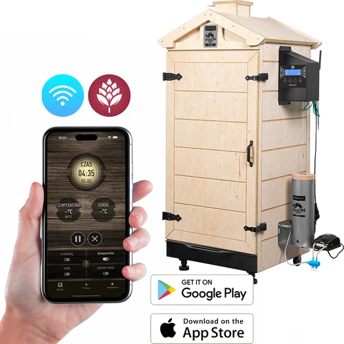 Καπνιστήριο χωρίς πλαίσιο dragON PLYWOOD NATURE με ελεγκτή Wi-Fi, 200L