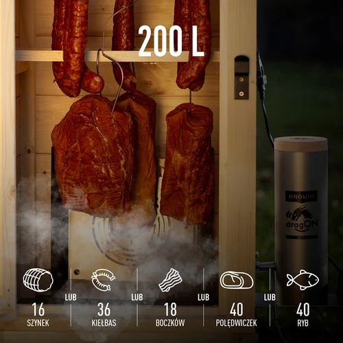 Καπνιστήριο χωρίς σκελετό dragON PLYWOOD NATURE με ελεγκτή Wi-Fi, 200L - 14