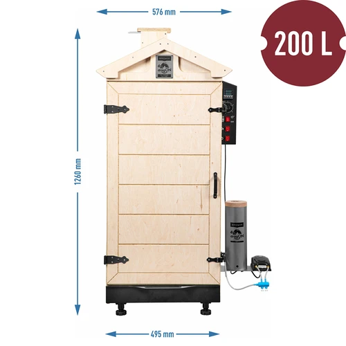 Καπνιστήριο χωρίς σκελετό dragON PLYWOOD NATURE με ψηφιακό ελεγκτή, 200L - 8