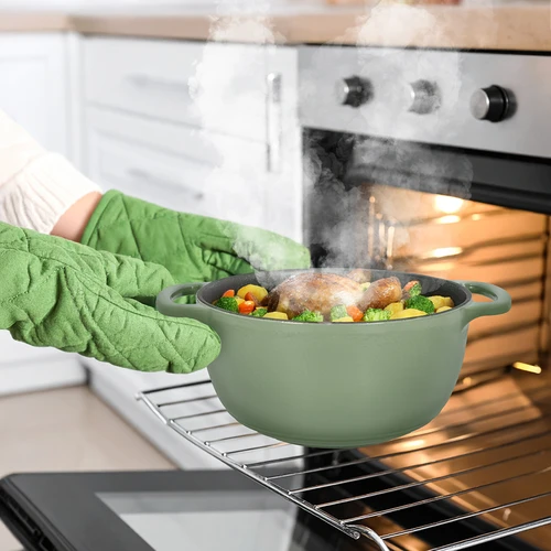 Κατσαρόλα χυτοσιδηρή εμαγιέ - σε απόχρωση φασκόμηλου, 4L - 8