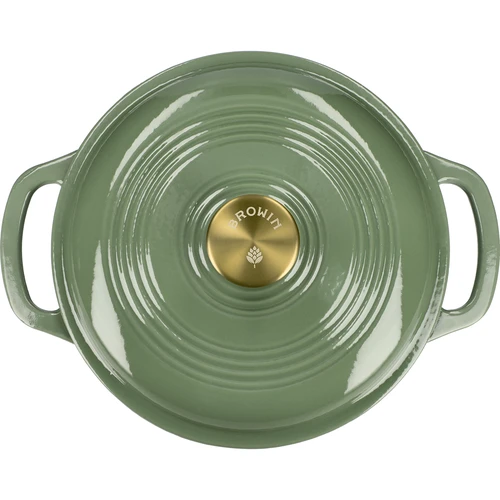 Κατσαρόλα χυτοσιδηρή εμαγιέ - σε απόχρωση φασκόμηλου, 4L - 3