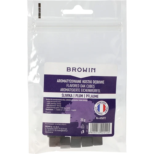 Κύβοι γαλλικής δρυός, έντονα καψαλισμένοι, αρωματισμένοι - Δαμάσκηνο, 20 g - 2