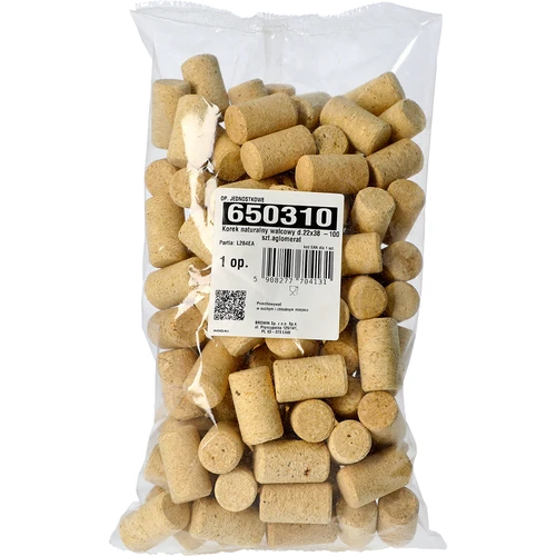 Κυλινδρικό πώμα από φυσικό φελλό d.22x38 -100 τεμ.συγκολλητό - 2