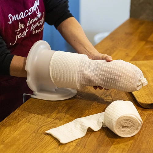 Λευκό δίχτυ αλλαντοποιίας με διαστάσεις 12,5 cm x 5 m, με θερμική αντοχή έως 220°C - 4